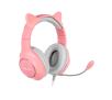 Słuchawki przewodowe z mikrofonem Kruger & Matz Gamer Kids Nauszne Różowy