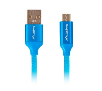 Kabel Lanberg USB 2,0 do microUSB QC 3,0 1m Niebieski