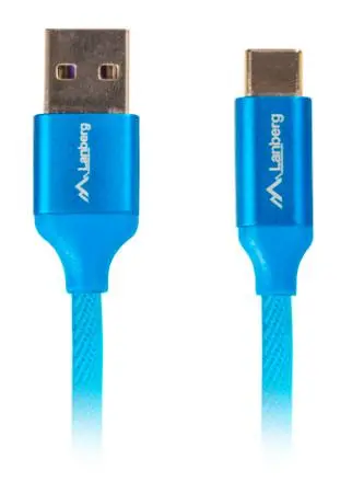 Kabel Lanberg USB do USB-C 1m Niebieski