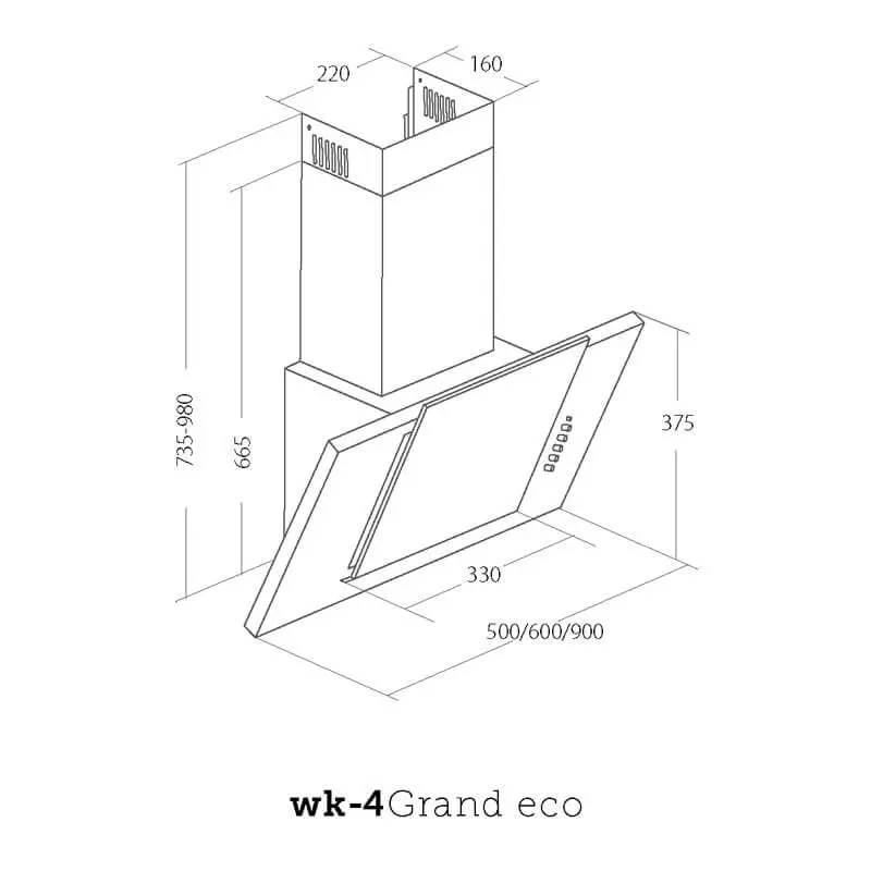 фото Вытяжка наклонная Akpo WK-4 Grand Eco 50 Black 2