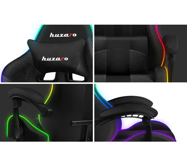 Huzaro Force 4.7 RGB Mesh Gamingowy  do 140kg Tkanina Czarny - Kup na Raty - RRSO 0%