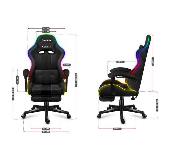 Huzaro Force 4.7 RGB Mesh Gamingowy  do 140kg Tkanina Czarny - Kup na Raty - RRSO 0%