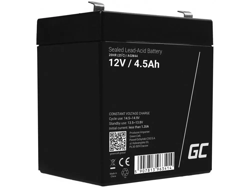 Akumulator Green Cell AGM44 AGM VRLA 12V 4,5Ah