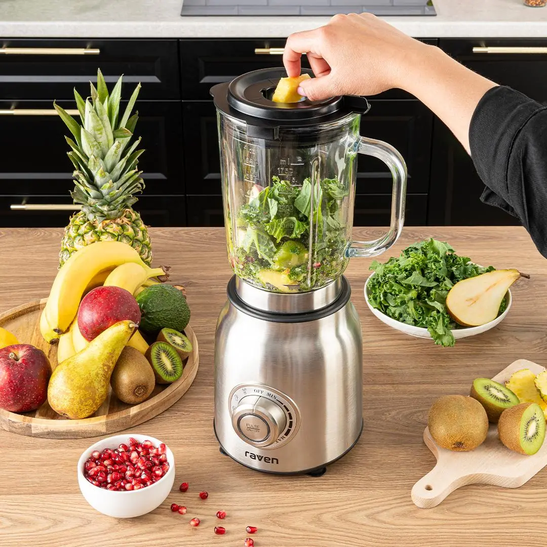 Blender kielichowy Raven EBK007X 1,75l Szklany Kruszenie lodu Programy automatyczne 1200 W
