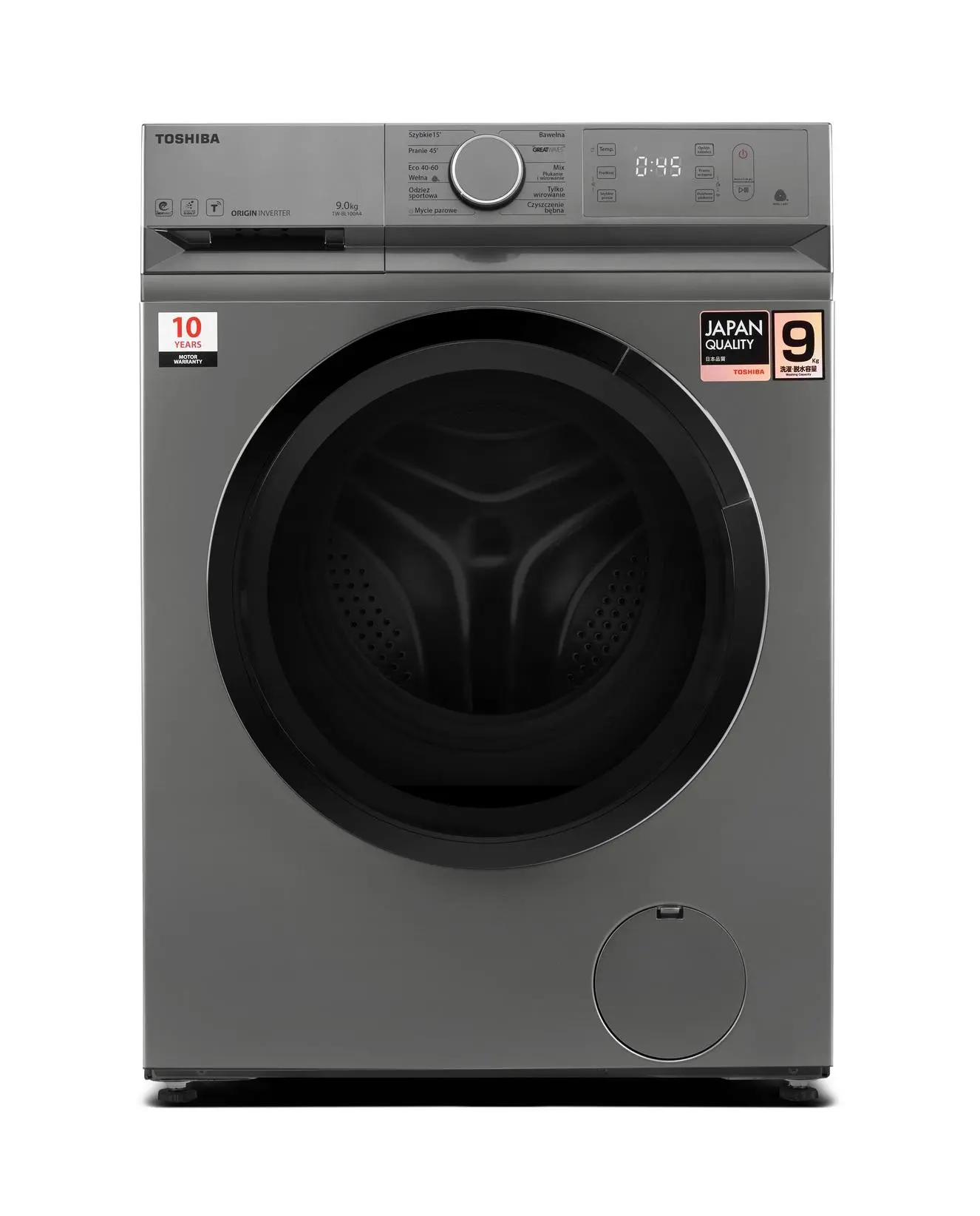 Pralka Toshiba TW-BL100A4PL(SS) 9kg 1400obr/min Zdalne sterowanie