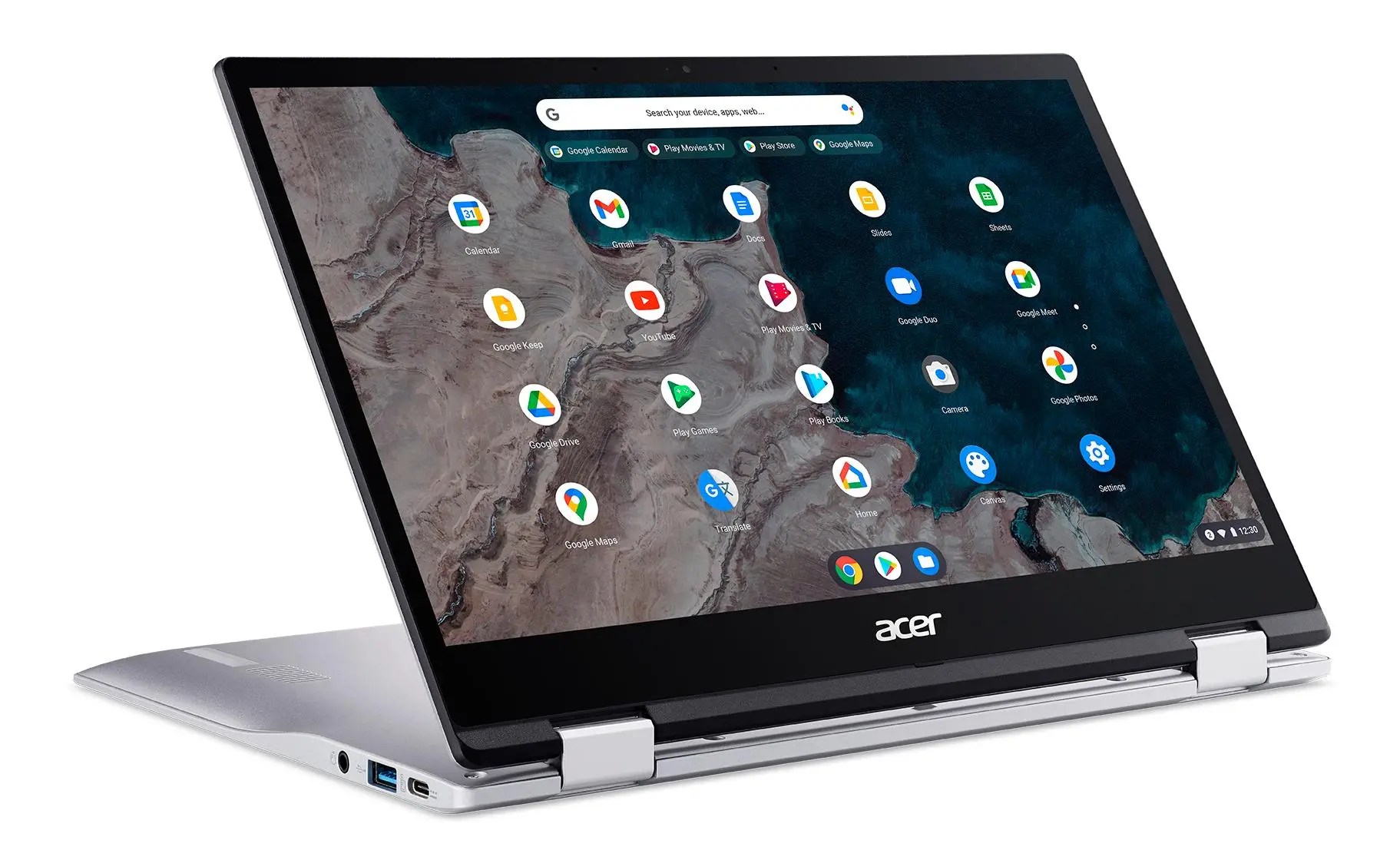 Laptop 2w1 Acer Chromebook Spin 513 CP513-1H-S2PE 13,3" Snapdragon 7c 8GB RAM 64GB Dysk ChromeOS Srebrny