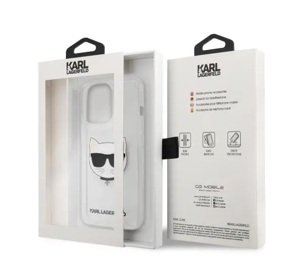 Karl Lagerfeld Choupette Head KLHCP13XCTR do iPhone 13 Pro Max Przezroczysty
