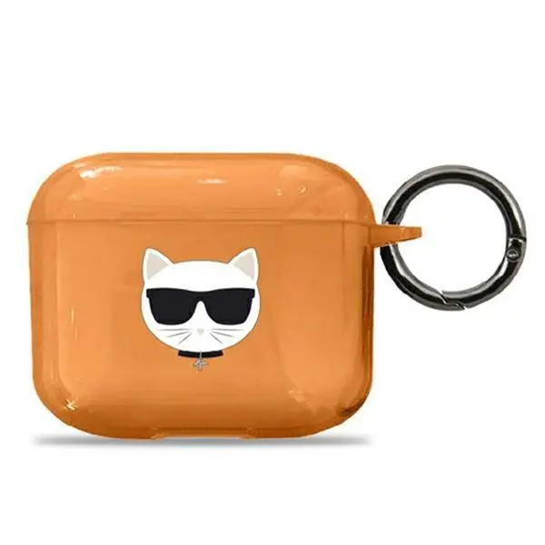 Etui na słuchawki Karl Lagerfeld KLA3UCHFO Choupette Head AirPods 3 Cover Pomarańczowy