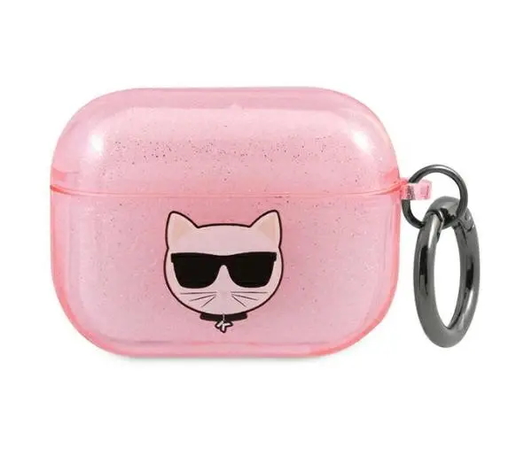 Karl Lagerfeld Etui ochronne KLA3UCHGP Glitter Choupette do AirPods 3 różowe