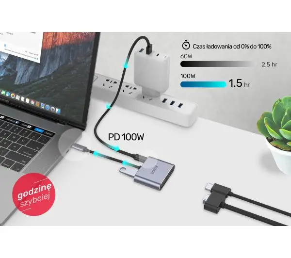 Unitek D1049A, USB-C, HDMI, VGA, USB-A, PD 100W