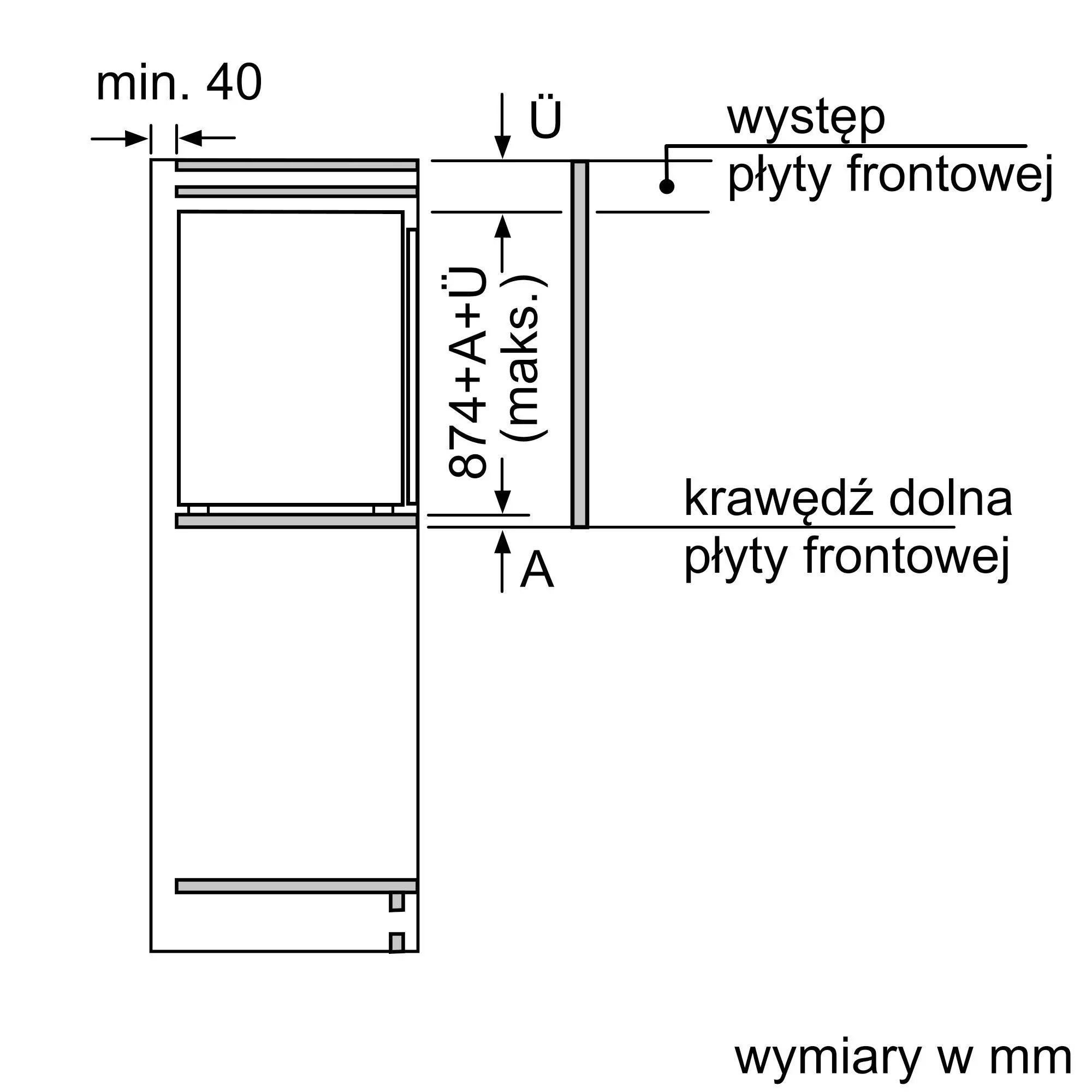 Lodówka Bosch KIL22NSE0 87,4cm Szuflada z kontrolą wilgotności