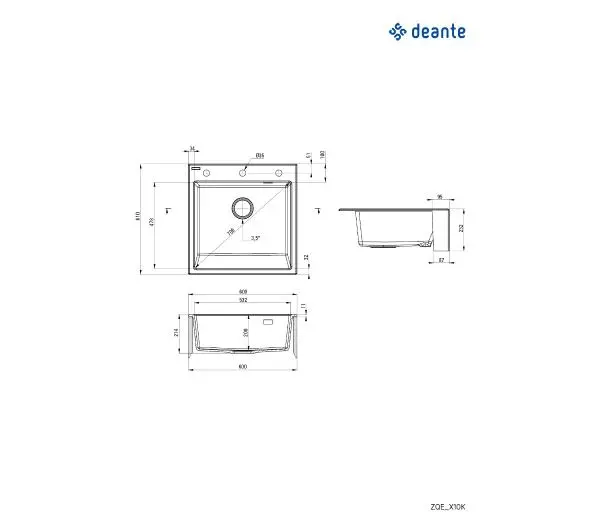 Deante Eridan ZQE_A10K Granitowy Alabaster - DRUGI -30%, ALBO 5-TY ZA 1ZŁ - Kup na Raty - RRSO 0%