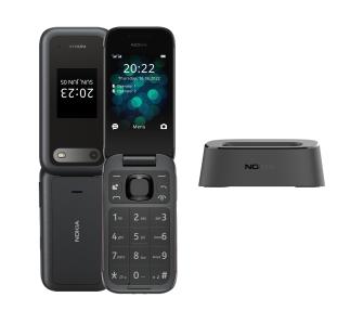 Telefon Nokia 2660 Flip 4G 2,8" 0.3Mpix Czarny + stacja ładująca