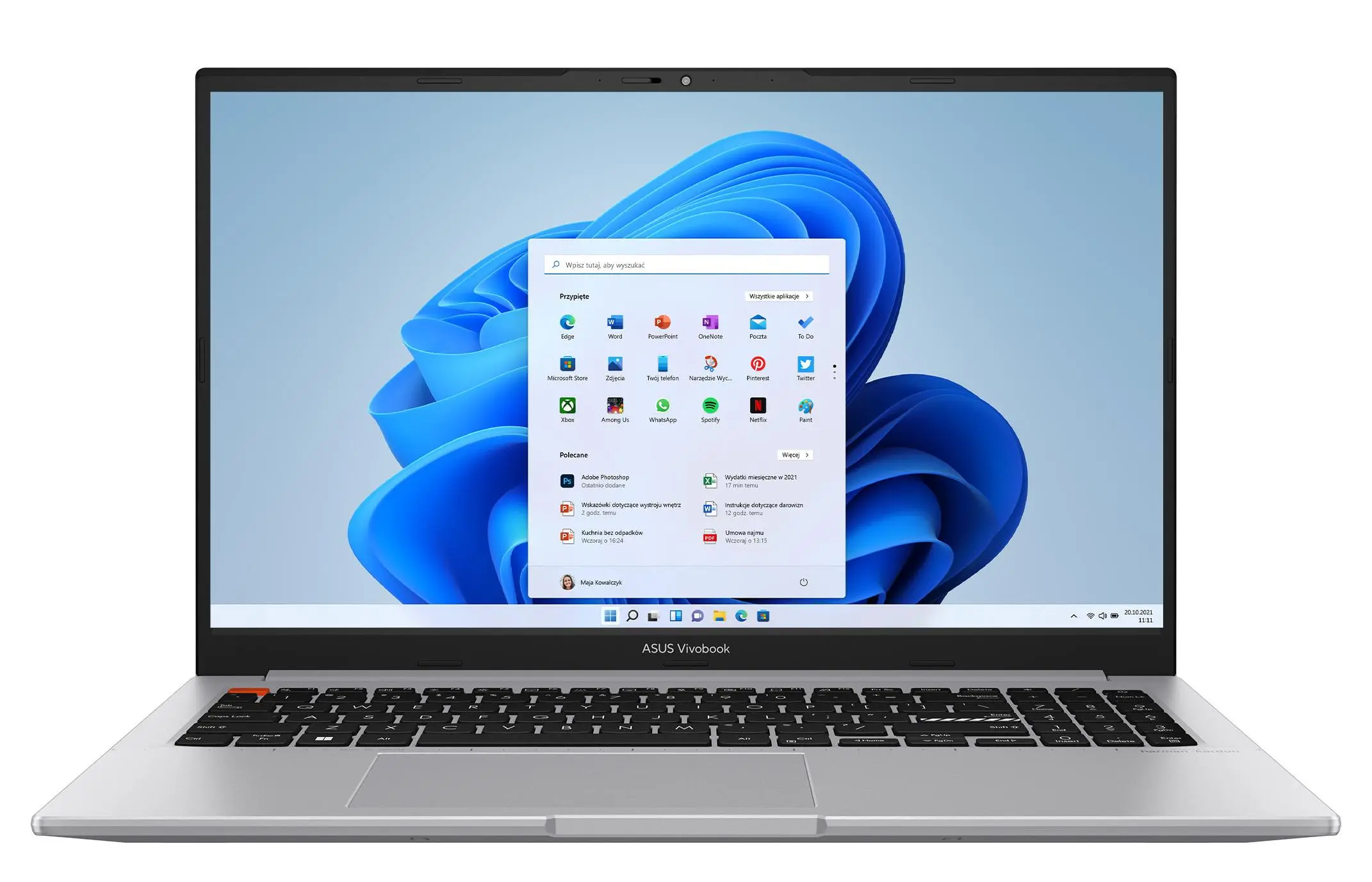 Laptop ultrabook ASUS Vivobook S 15 M3502QA-MA114W OLED 15,6" 120Hz R7 5800H 16GB RAM 512GB Dysk SSD Win11 Szary