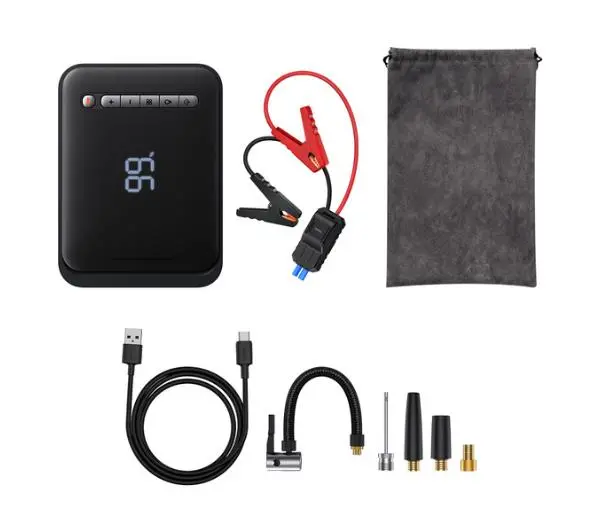 Baseus CGCN000001 rozrusznik i kompresor 2w1 Super Energy Car Jump Starter 8000mAh 1000A Czarny - Kup na Raty - RRSO 0%