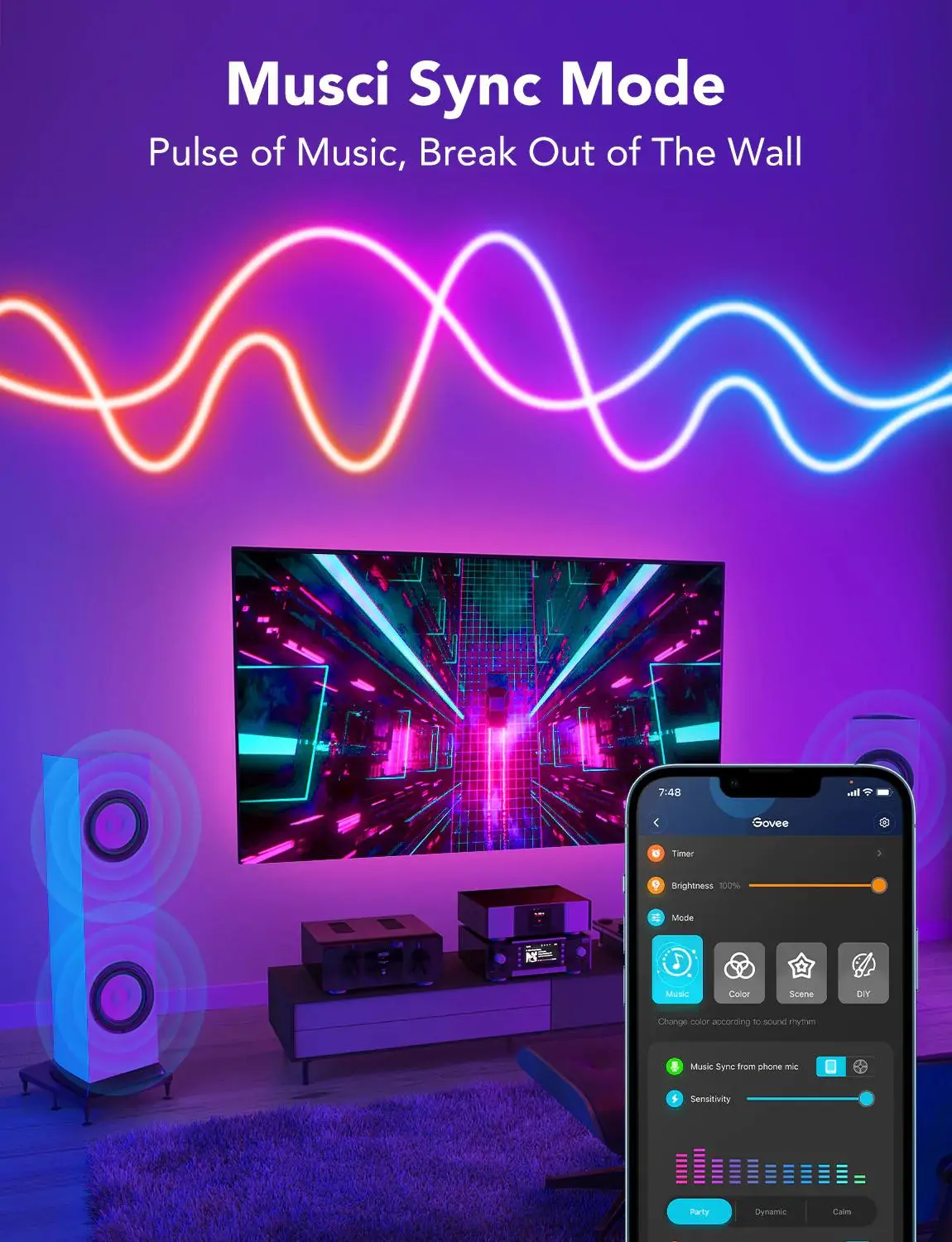 Govee H61A0 Neon LED, Wi-Fi, Bluetooth, RGBIC / 3m - Dobra