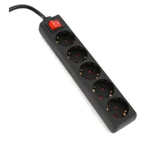 Omega 43700 5 gniazd 5m Czarny