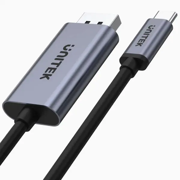 Adapter Unitek V1409A USB-C na DP 1.2 4K@60Hz 1,8 m Srebrno-szary