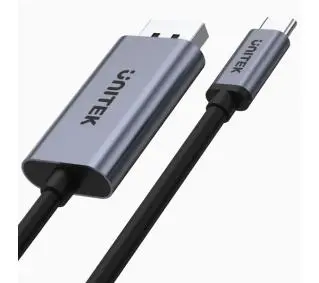 Unitek V1409A USB-C na DP 1.2 4K@60Hz 1,8 m Srebrno-szary