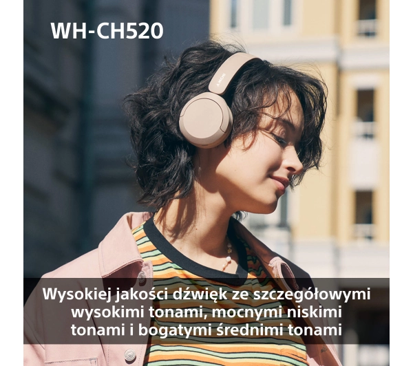 Sony WH-CH520 Nauszne Bluetooth 5.2 Biały - ⚡ BESTSELLERY ⚡