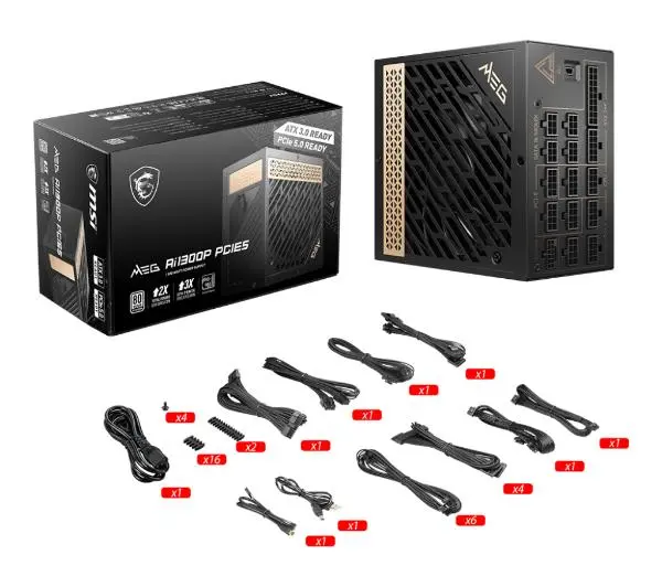 MSI MEG Ai1300P PCIE5 1300W 80+ Platinum Czarny - Kup na Raty - RRSO 0%