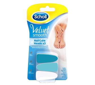 wymienne głowice dla pilnika do stóp Scholl Nasadki do pielęgnacji paznokci Velvet Smooth - 3szt.
