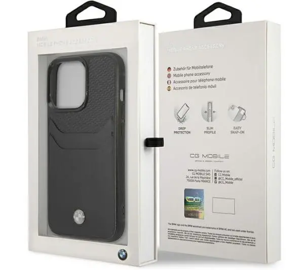 BMW Leather Card Slot BMHCP14X22RSEPK do iPhone 14 Pro Max