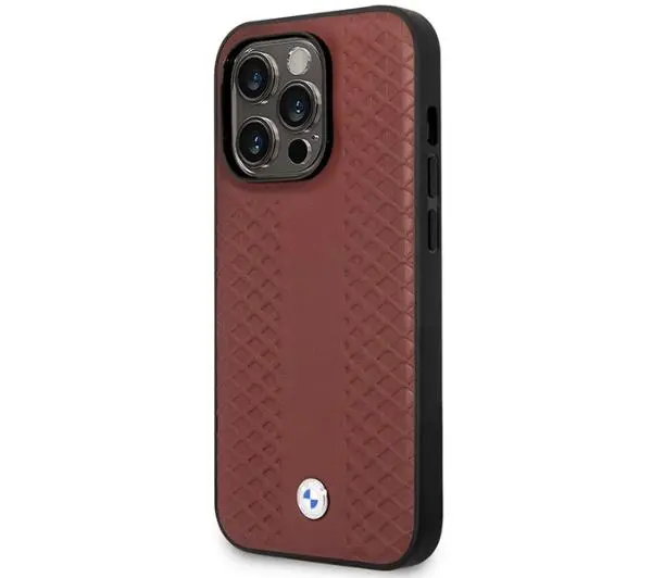 BMW Leather Diamond Pattern MagSafe BMHMP14X22RFGR do iPhone 14 Pro Max