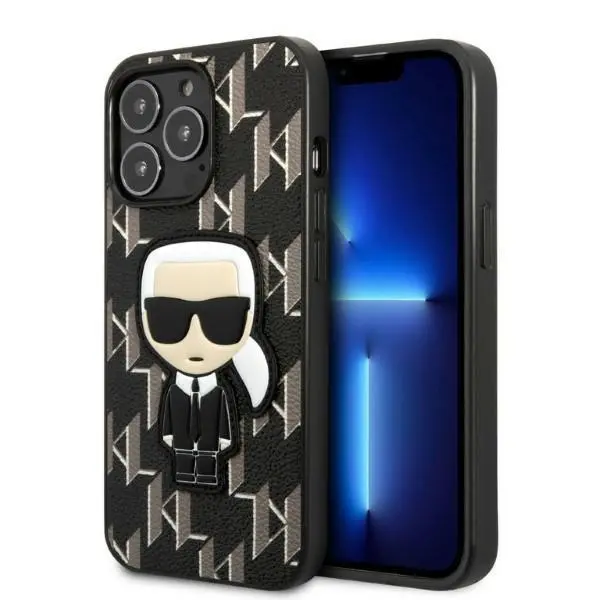 Etui Karl Lagerfeld Monogram Ikonik Patch KLHCP13LPMNIKBK do iPhone 13 Pro / 13