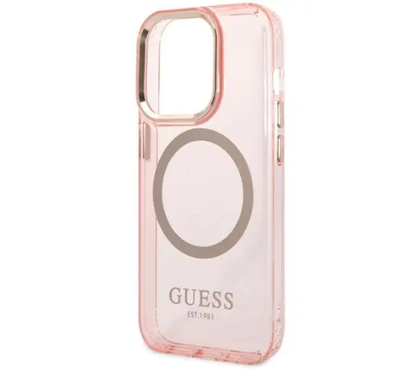 Guess Gold Outline Translucent MagSafe GUHMP14XHTCMP do iPhone 14 Pro Max