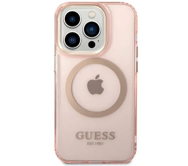 Guess Gold Outline Translucent MagSafe GUHMP14XHTCMP do iPhone 14 Pro Max