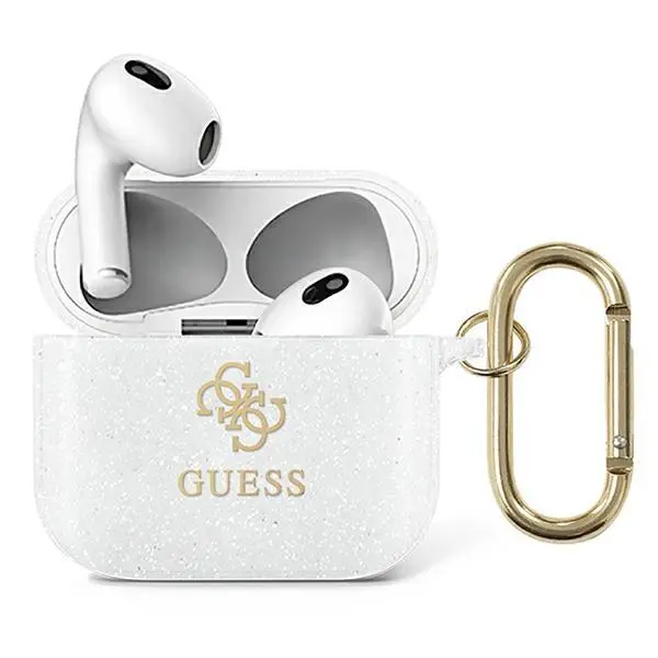Etui na słuchawki Guess Glitter Collection do AirPods 3 Przezroczysty