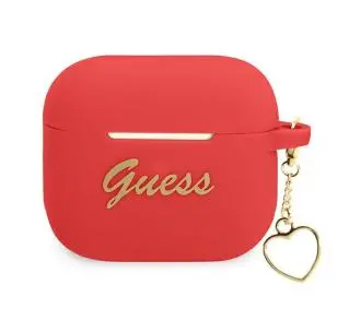 Guess Silicone Charm Heart Collectiondo do AirPods 3 Czerwony