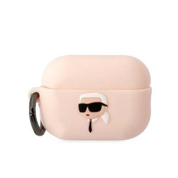 Etui na słuchawki Karl Lagerfeld Silicone Karl Head 3D KLAP2RUNIKP do AirPods Pro 2 Różowy