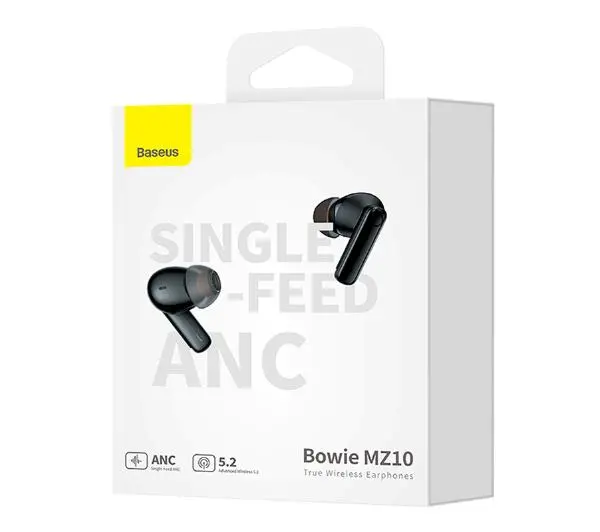 Baseus Bowie MZ10 Dokanałowe Bluetooth 5.2 Czarny