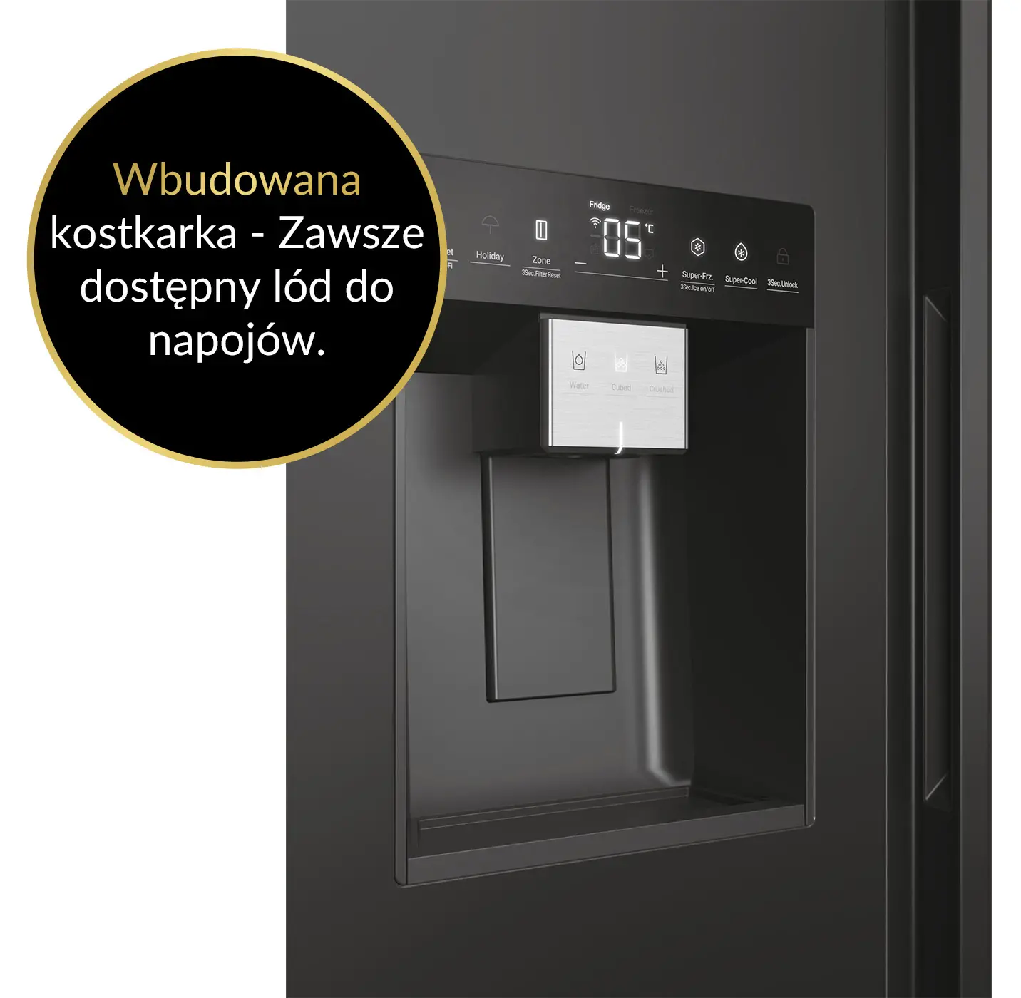 Wnętrze chłodziarki i zamrażarki Haier HSW79F18DIPT