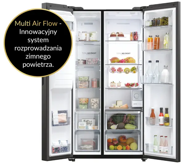 Haier Seria 7 HSW79F18DIPT Pełny No Frost 177,5cm Dystrybutor wody Zdalne sterowanie Czarny łupkowy - Kup na Raty - RRSO 0%