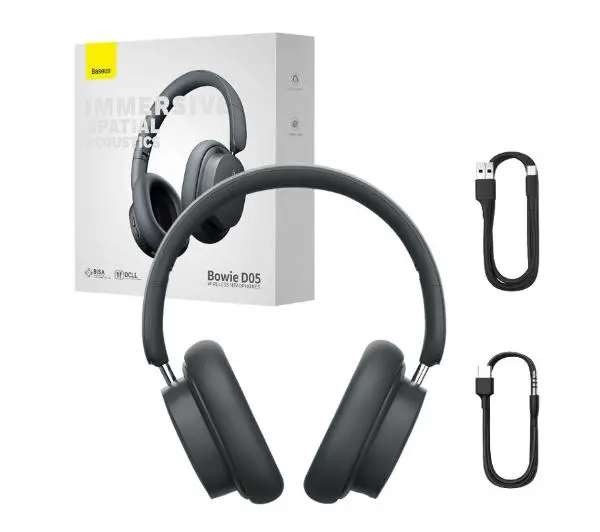 Baseus Bowie D05 Nauszne Bluetooth 5.3 Szary
