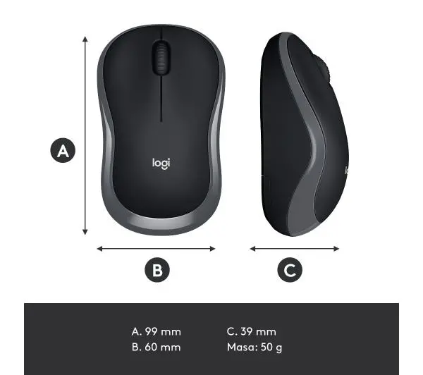 Logitech M185 Czarno-szary