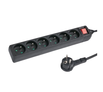 Listwa Hama P2223746 Standard 6 gniazd 1,5m Czarny
