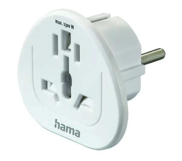 Hama 223455 Gniazdo uniwersalne - Wtyk EU Biały