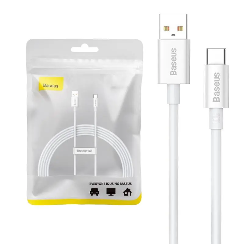 Kabel Baseus USB do USB-C Superior 100W 2m Biały