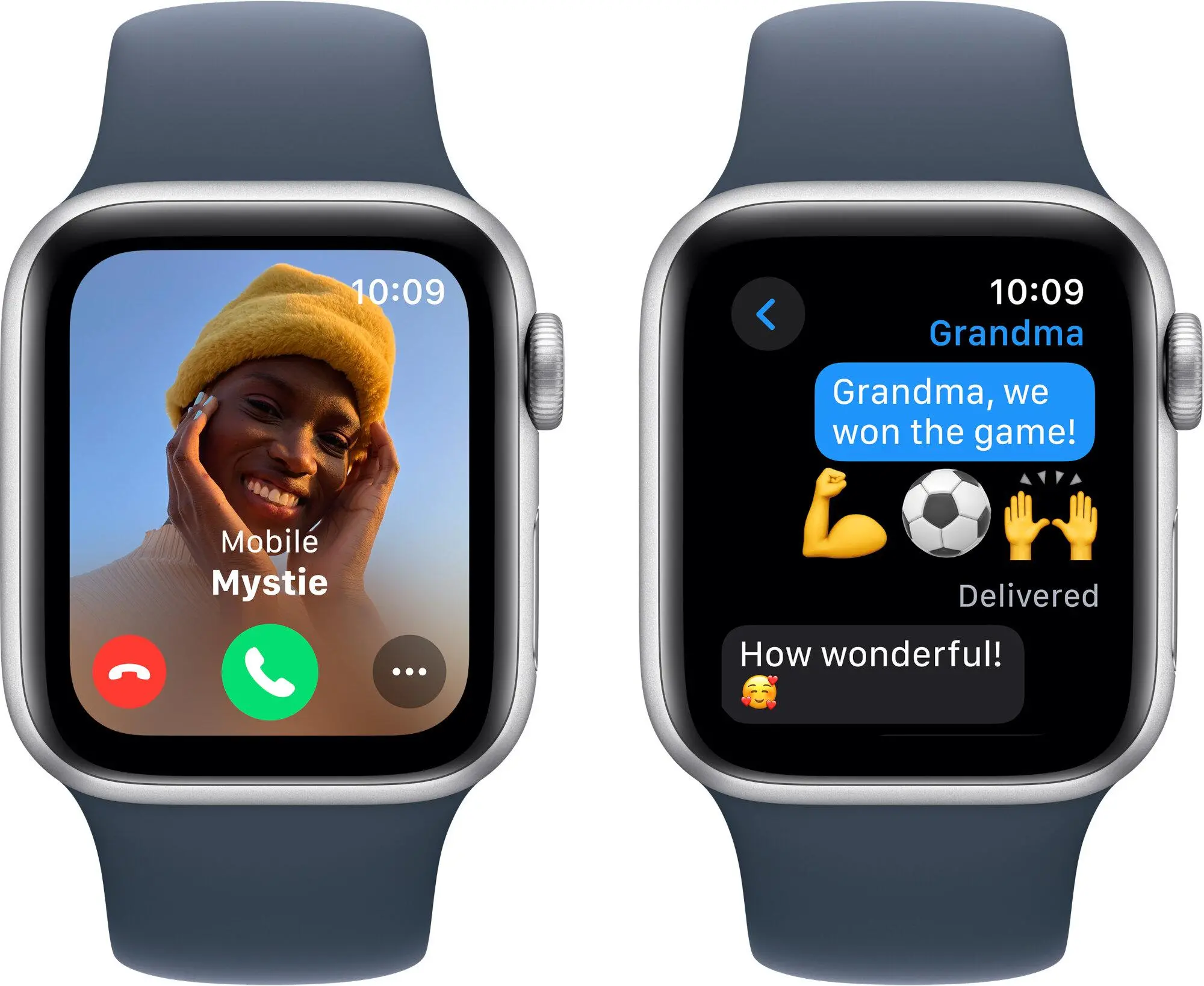 Apple Watch SE 2gen GPS  koperta 40mm z aluminium  Srebrnym pasek sportowy Sztormy błękit  S/M