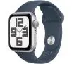 Apple Watch SE 2gen GPS  koperta 40mm z aluminium  Srebrnym pasek sportowy Sztormy błękit  S/M