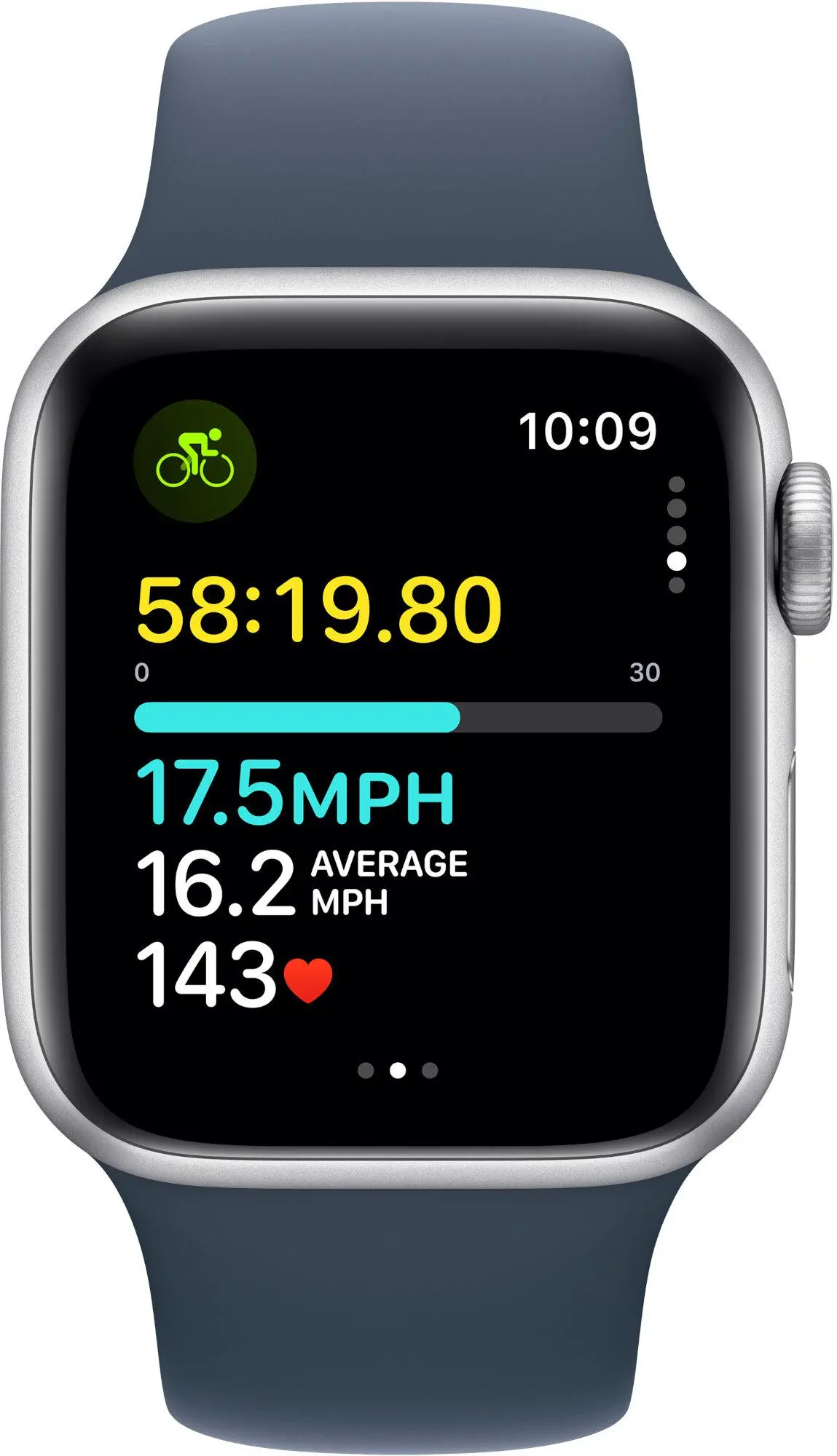 Apple Watch SE 2gen GPS  koperta 40mm z aluminium  Srebrnym pasek sportowy Sztormy błękit  S/M