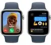 Apple Watch SE 2gen GPS  koperta 44mm z aluminium  Srebrny pasek sportowa Zimowy błękit S/M