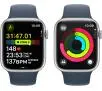 Apple Watch Series 9 GPS koperta 45mm z aluminium Srebrnym pasek sportowy Zimowego błękitu S/M