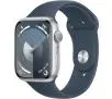 Apple Watch Series 9 GPS koperta 45mm z aluminium Srebrnym pasek sportowy Zimowego błękitu S/M