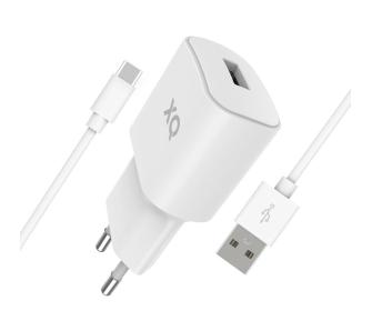Ładowarka sieciowa Xqisit USB A 2,4 A + kabel USB-C 1m Biały