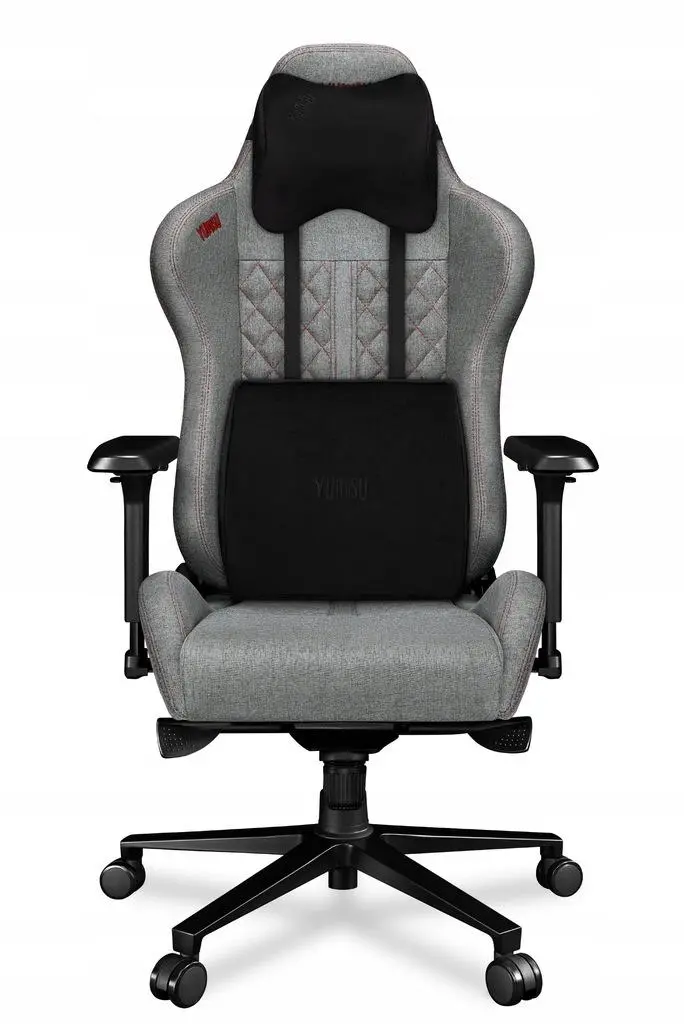 Fotel Yumisu 2050 Tkanina Biurowy do 150kg Jasnoszaro-czerwony